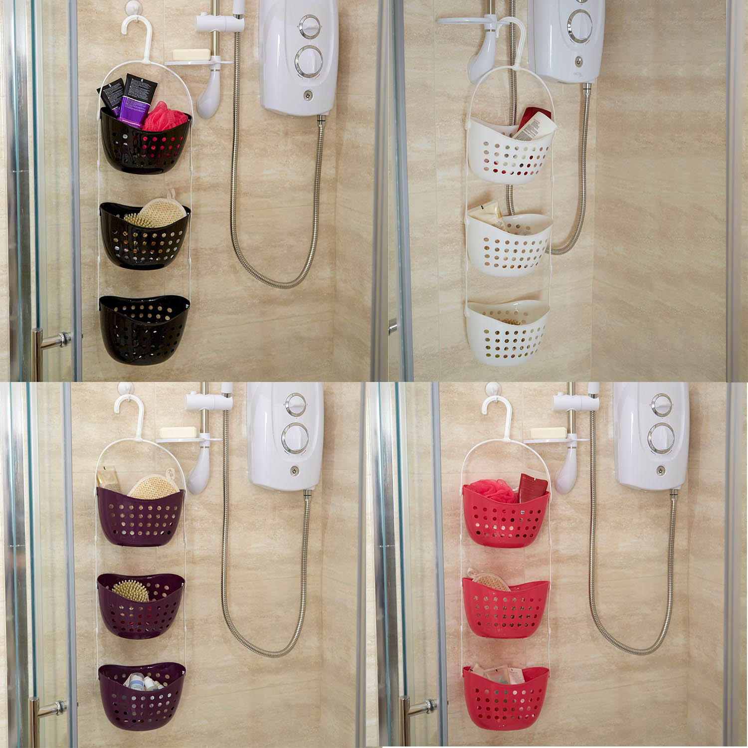 New 3 Tier Bathroom Shower Caddy Basket Toilet Hanging Rack Tidy Shelf